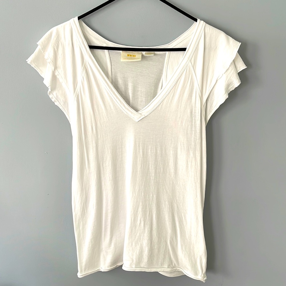 Maeve White Short Sleeve Tee